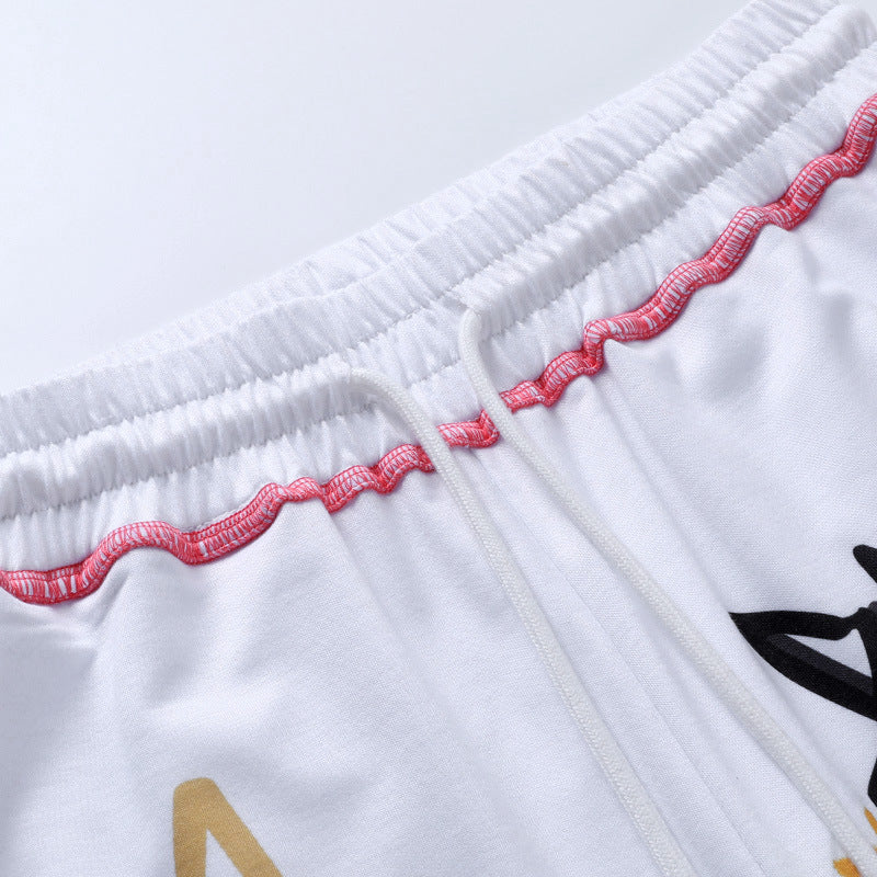 Casual Graffiti Print Wide Legs Pants for Women