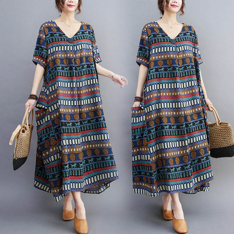 Blue Cat Design Women Plus Sizes Summer Dresses