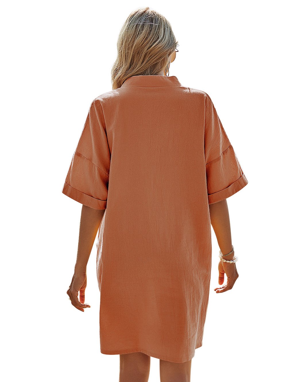 Casaul Short Sleeves Pocket Short Sleeves Dresses-STYLEGOING