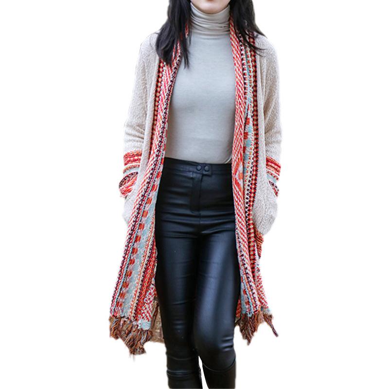 Vintage Tassel Kitting Fashion Cardigans for Women-STYLEGOING