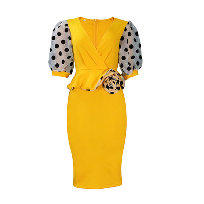 Elegant Puff Sleeves Women Dresses