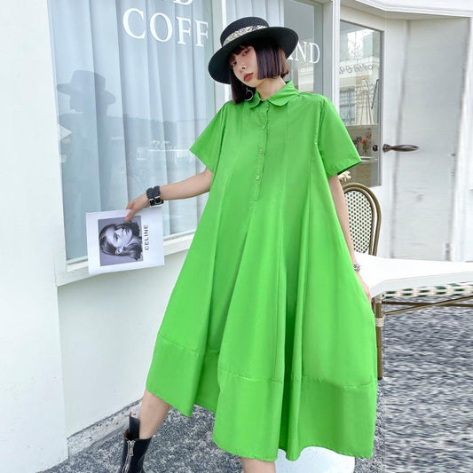 Classy Summer Short Sleeves Loose Dresses-STYLEGOING