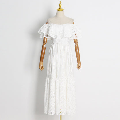 Sexy Off The Shoulder Ruffled Long Dresses
