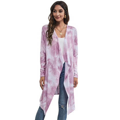 Irregular Design Dyed Long Cardigan Coats for Women