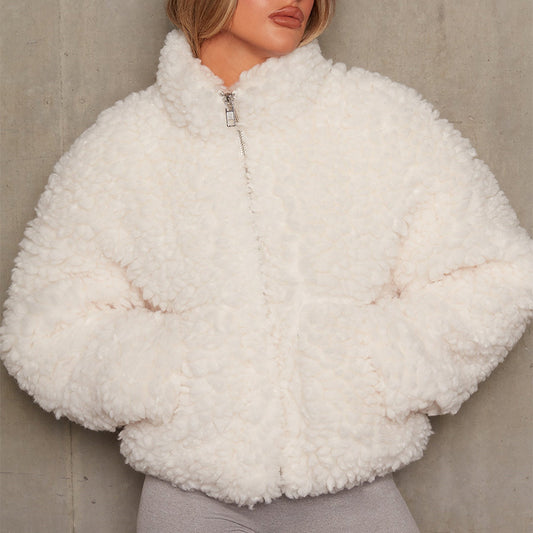 Women Faux Fur Winter Short Overcoat