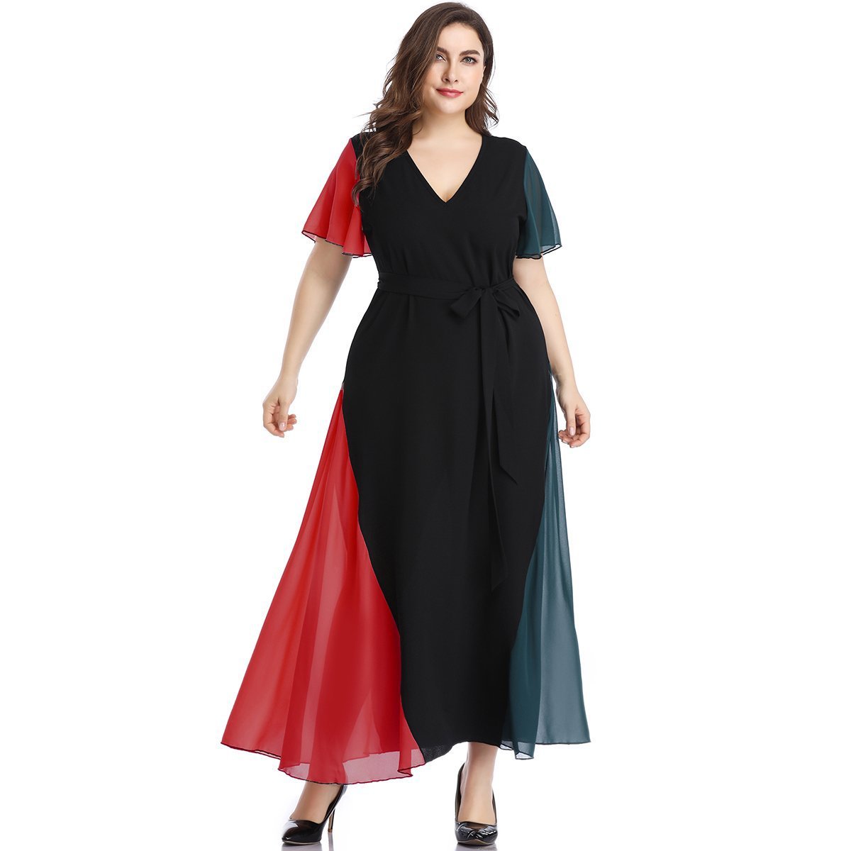 Plus Sizes Fashion Chiffon Women Long Maxi Dresses-STYLEGOING