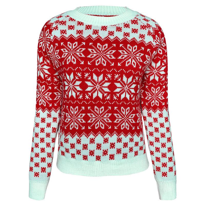 Casual Women Christmas Snowflake Knitting Sweaters