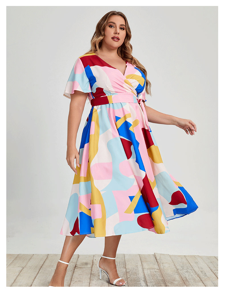 Summer Short Sleeves Plus Sizes Dresses