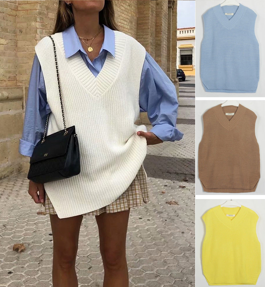 Women Sleeveless Knitted Vest