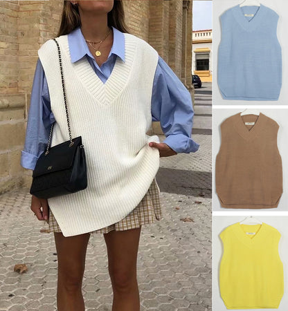 Women Sleeveless Knitted Vest