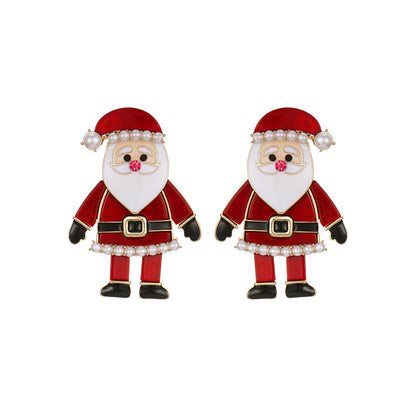 Christmas Santa Claus Women Studs Earrings