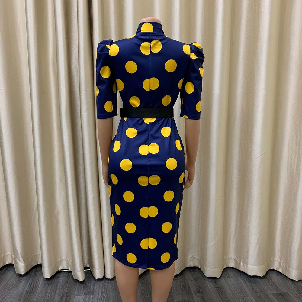 Sexy Bowknot Dot Office Lady Tight Dresses
