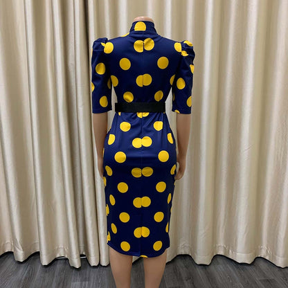Sexy Bowknot Dot Office Lady Tight Dresses