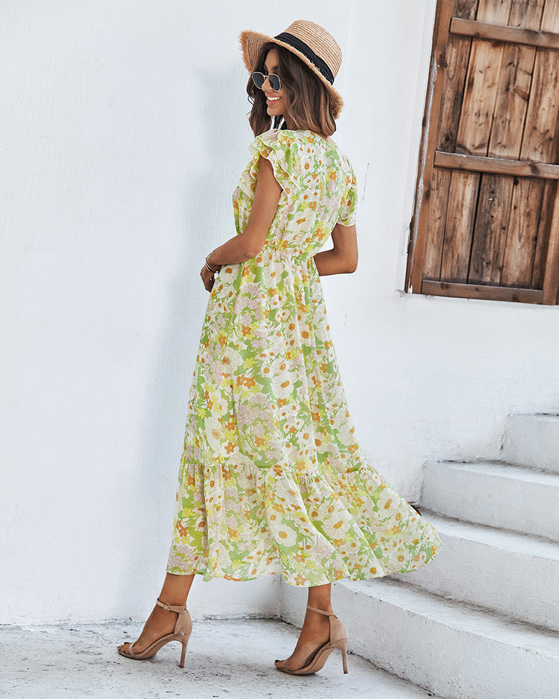 Casual Summer Daily Short Sleeves Sun Dresses