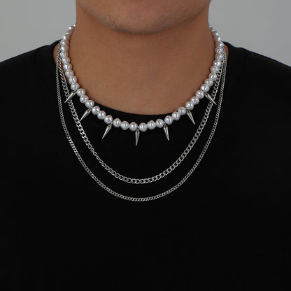 Fashion Hip Top Style Pearl Necklace for Men