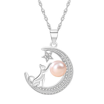 Fashion Moon Star Design Sterling Sliver Necklace