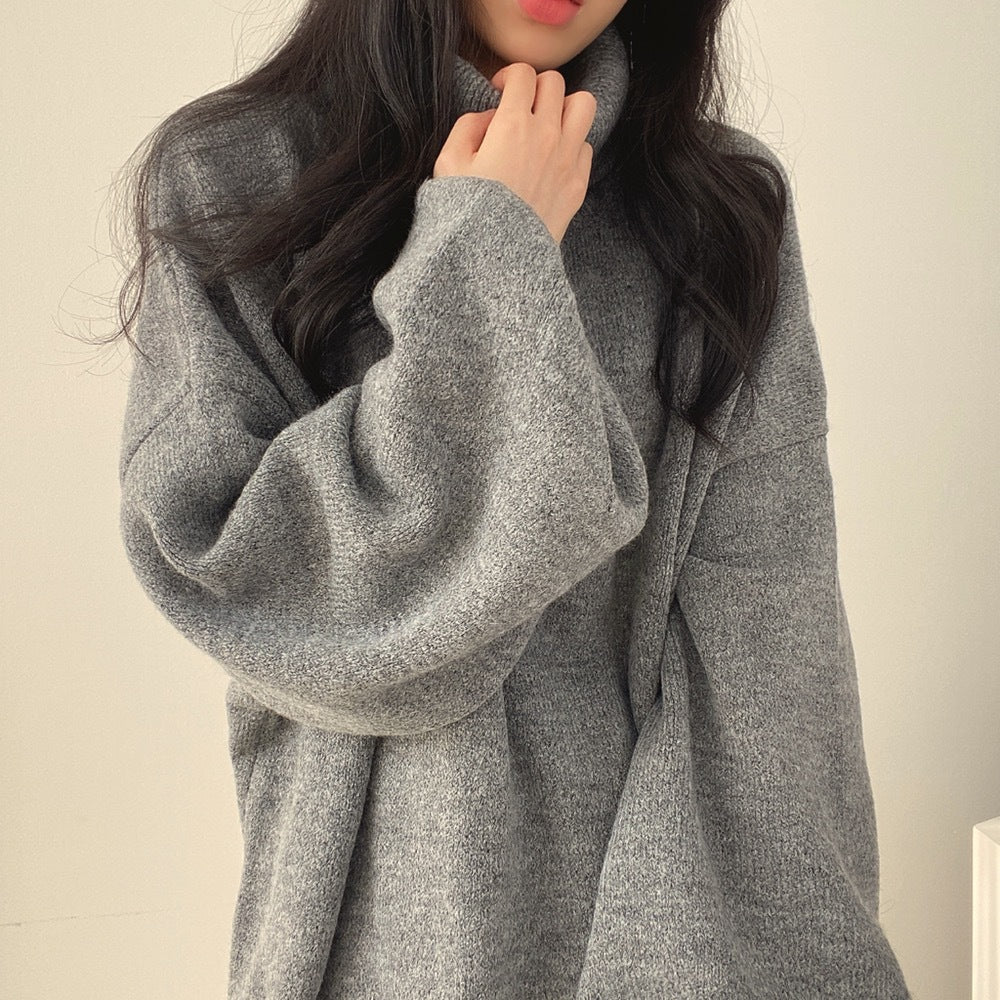 Turtleneck Knitting Long Pullover Sweaters for Women
