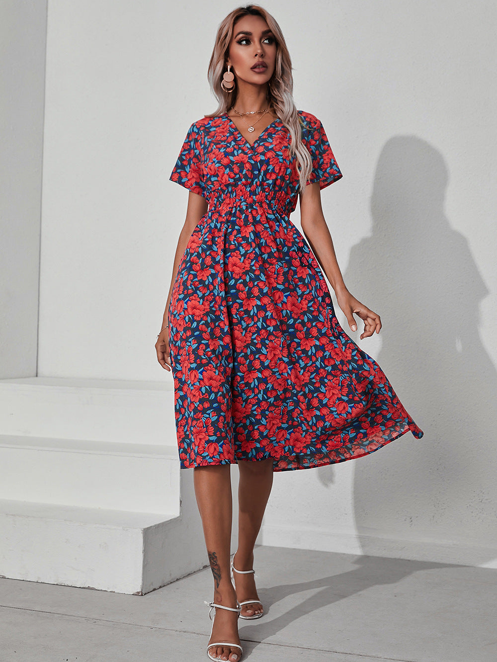 Summer Daily Short Sleeves Sun Dresses