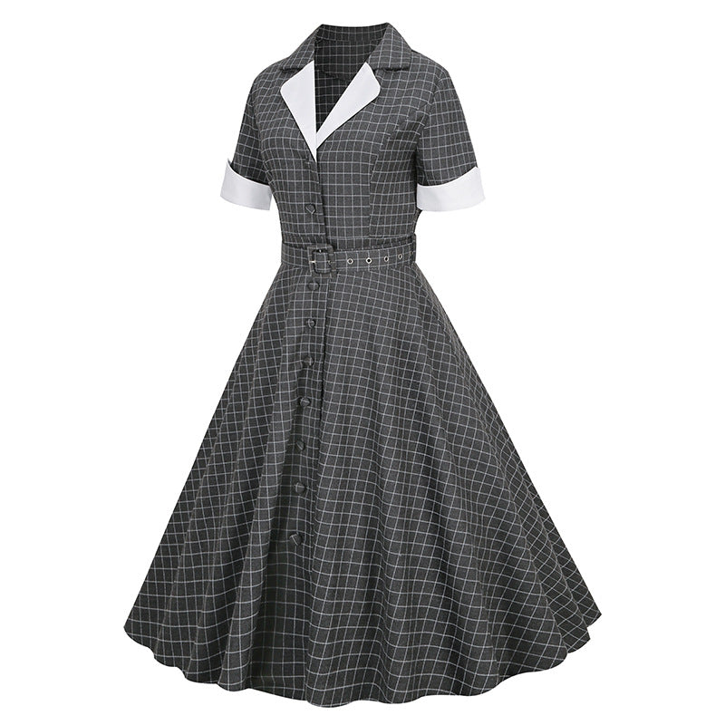 Elegant Vintage Short Sleeves Women Dresses