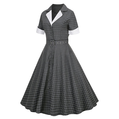 Elegant Vintage Short Sleeves Women Dresses