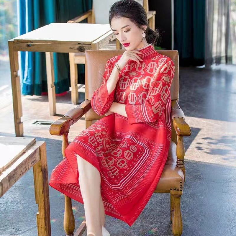 Ethnic High Neck Midi Length Dresses