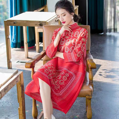 Ethnic High Neck Midi Length Dresses