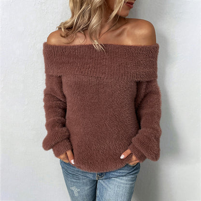 Sexy Off The Shoulder Women Pullover Sweaters