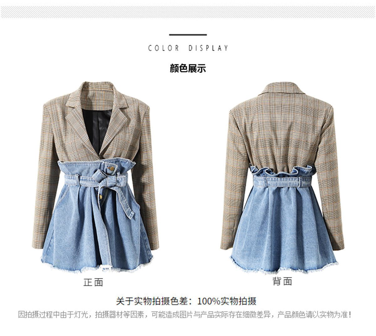 Designed Constract Fake Two Pices Women Overcoat