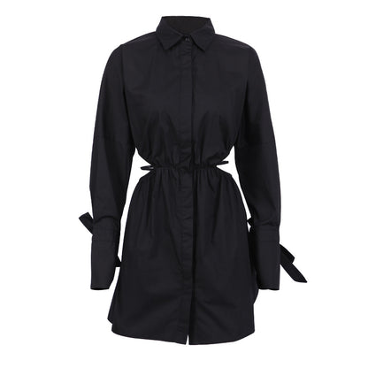 Sexy Waist Baring Long Sleeves Women Short Shirts Dresses