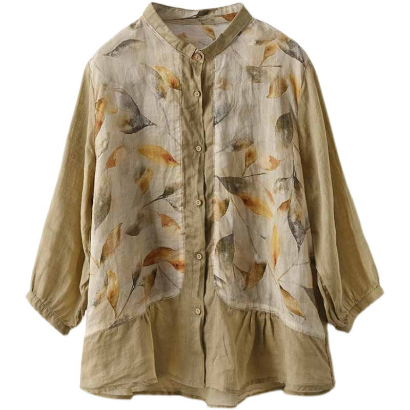 Vintage Flowers Classy Women Long Sleeves Shirts