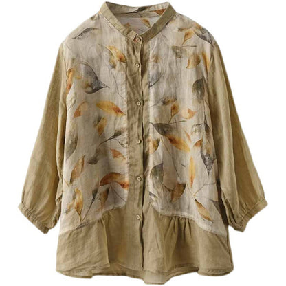 Vintage Flowers Classy Women Long Sleeves Shirts