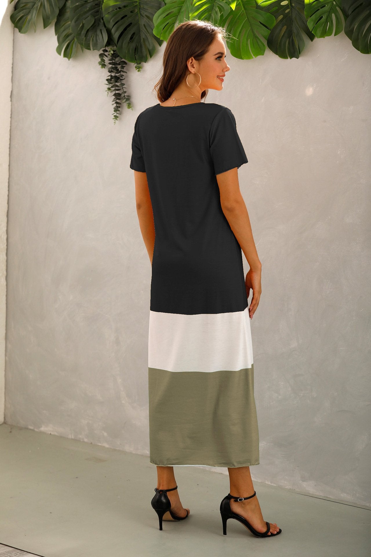 Summer Women Short Sleeves Long Maxi Dresses-STYLEGOING