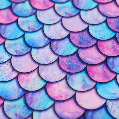 3D Fish Scale Design Two Pieces Swimsuits for Girls
