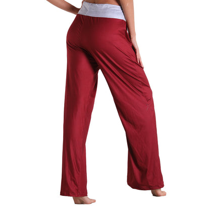 Casual Bandage Solid Loose Homewear Pajamas Pants
