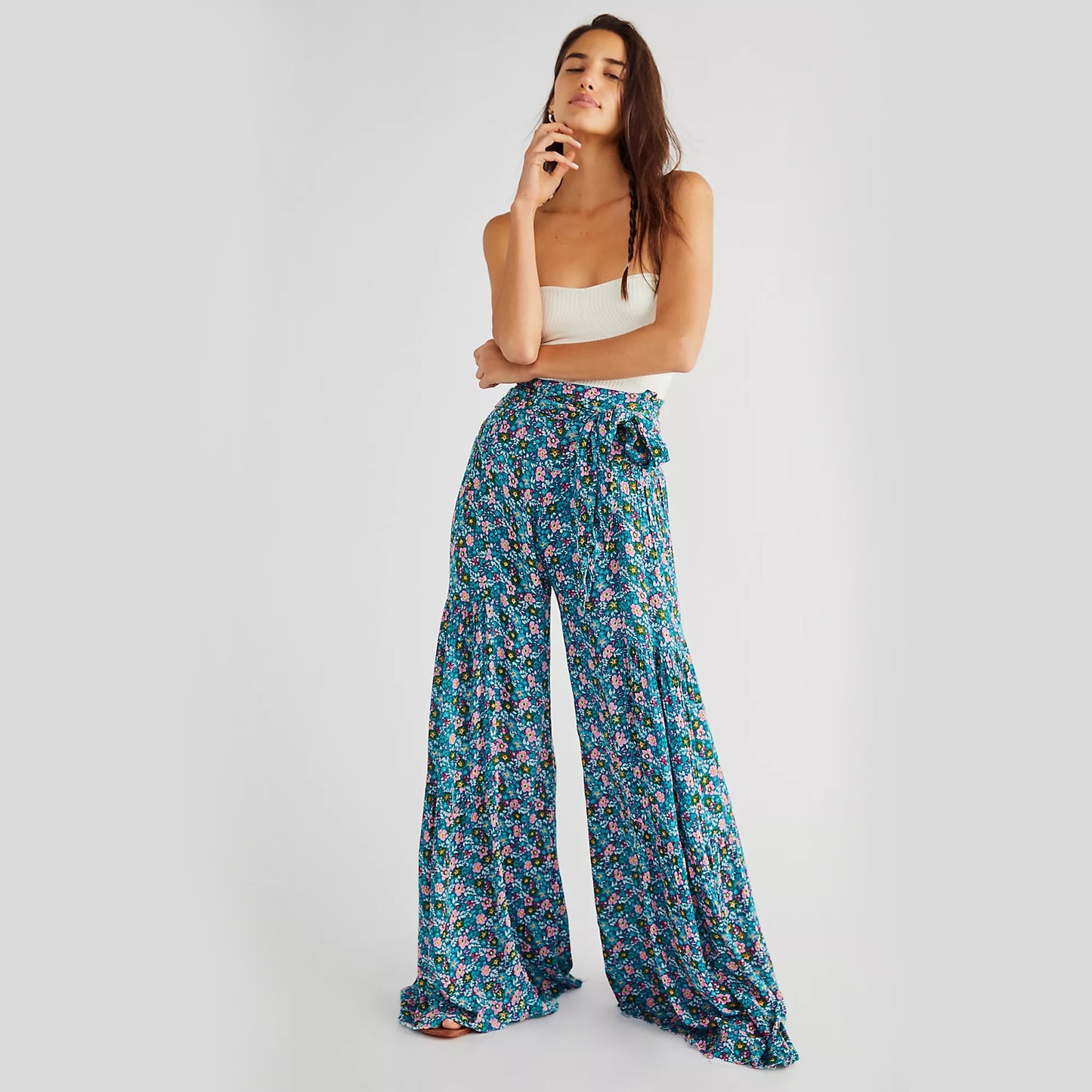 Casual Dyed Trumpet Pants for Women