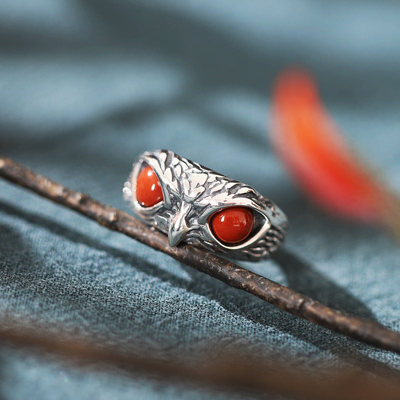 Vintage Owl Eyes Designed Open End Sterling Sivler Rings
