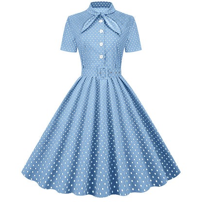 Vintage Polka Dot Short Sleeves Dresses