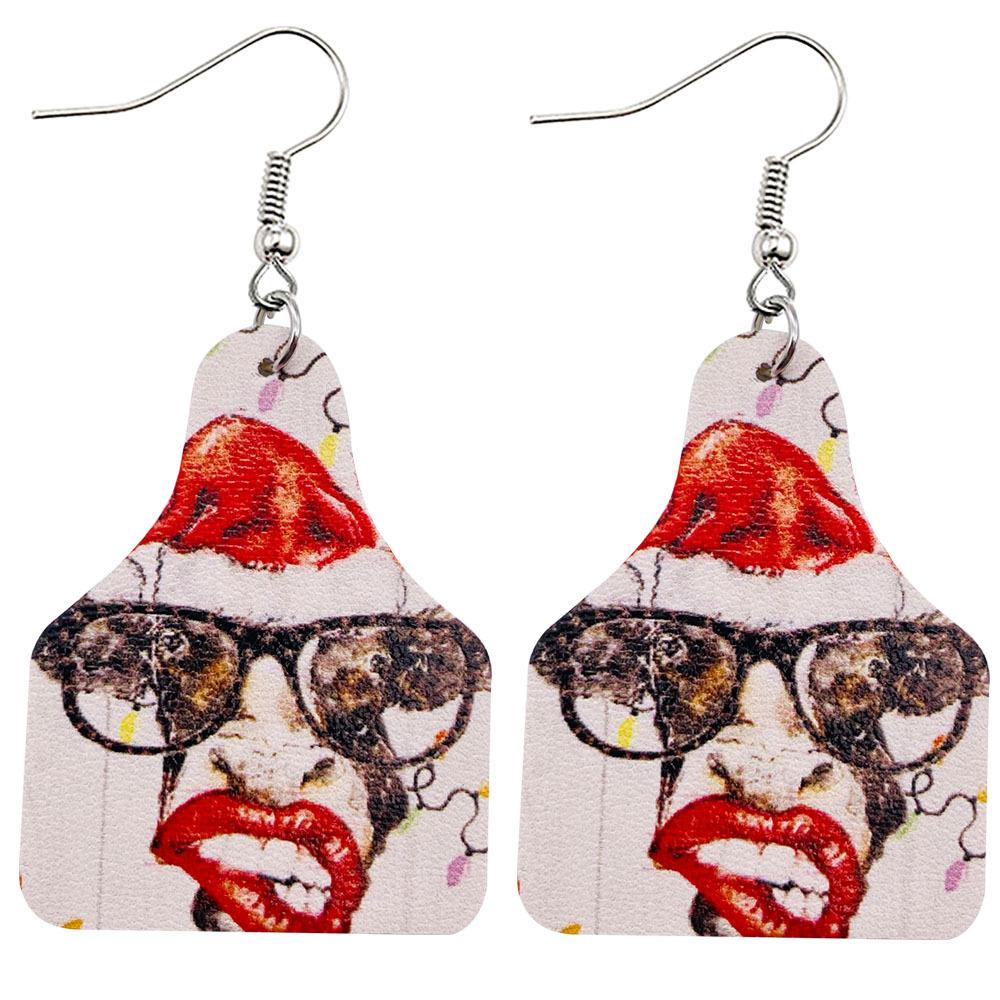 Christmas Vintage Animal Print Earrings 2 Sets
