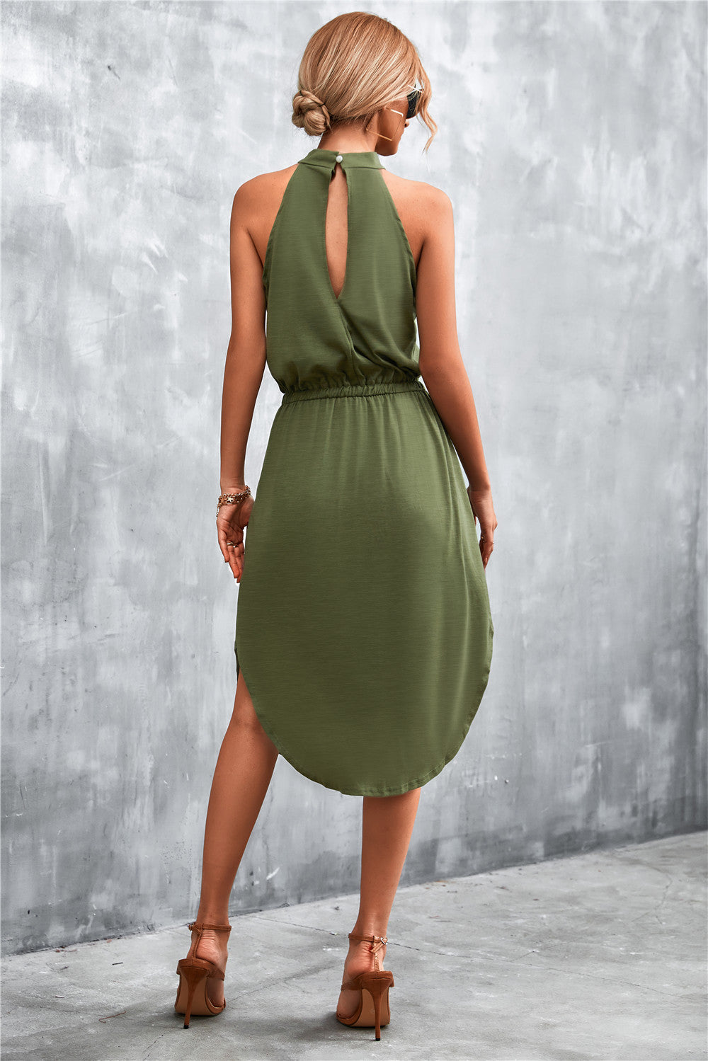Casual Backless Halter Summer Daily Dresses