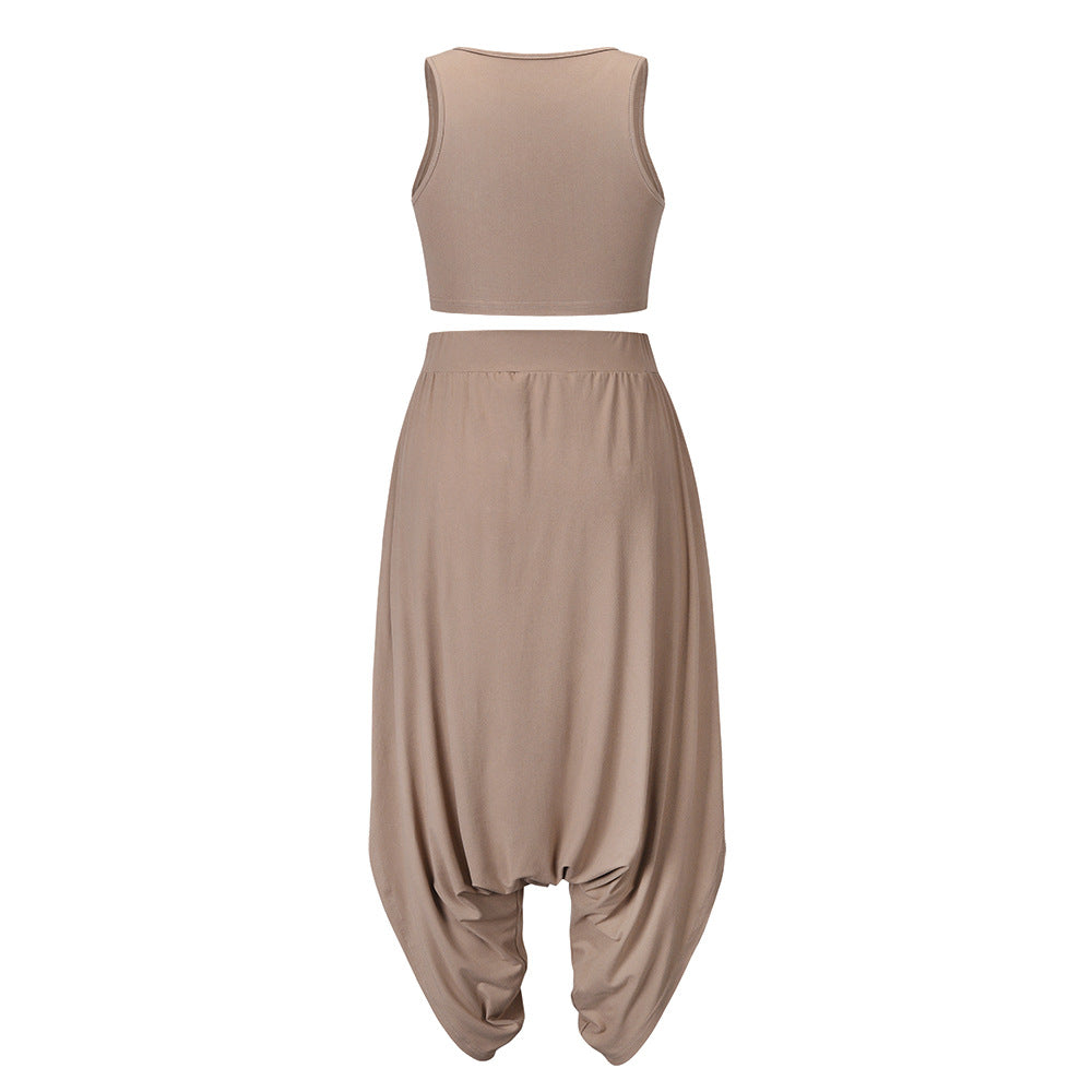 Casual Summer Sleeveless T Shirts&harem Pants