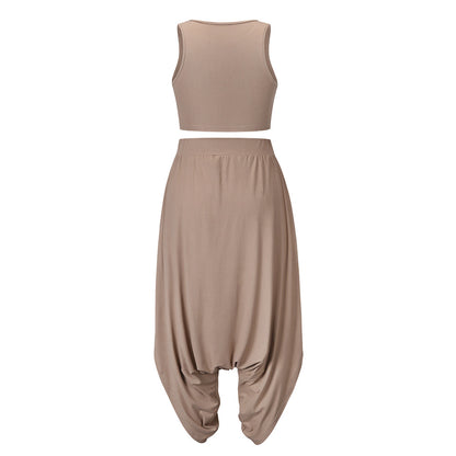 Casual Summer Sleeveless T Shirts&harem Pants