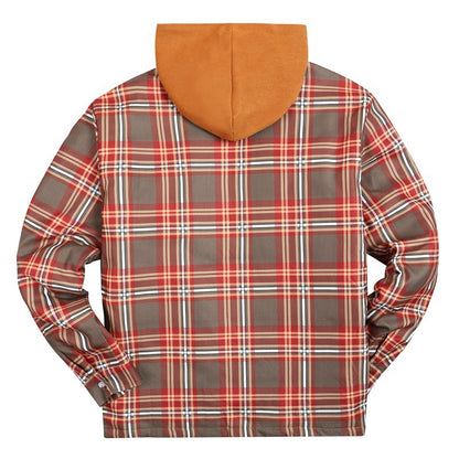 Plaid Winter Hoodies Jacket Outerwear for Men
