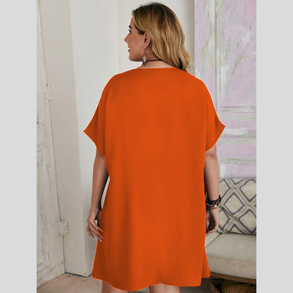 Plain Plus Sizes Women Daily Dresses
