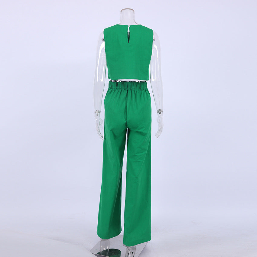 Summer Sleeveless Tops and Wide Leg Pants Summer Outfits