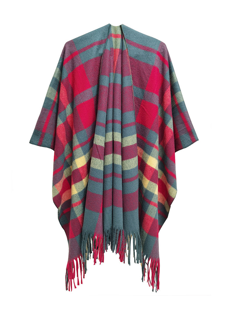 Winter Tassels Shawls Cape for Women