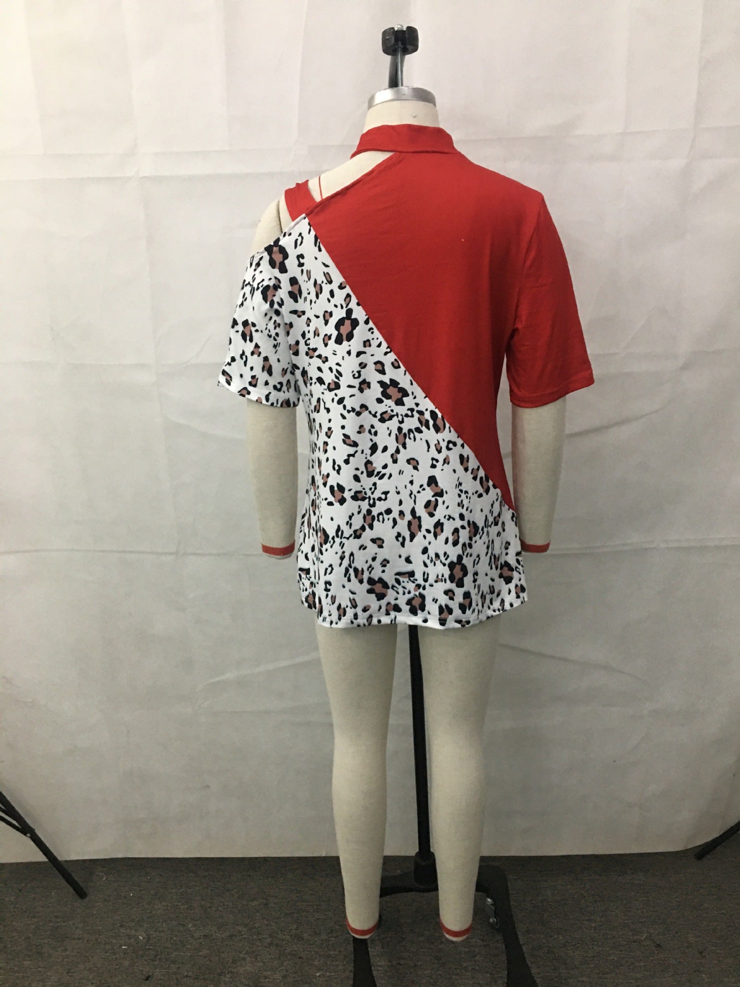Casual Leopard Print Short Sleeves T Shirts for Women