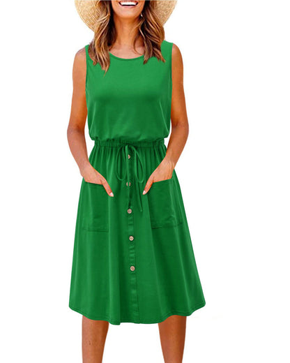 Casual Summer Sleeveless Vest Dresses