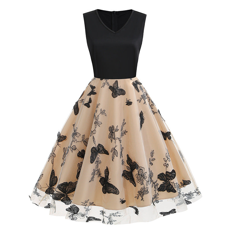 Vintage Sleeveless Butterfly Tulle Dresses