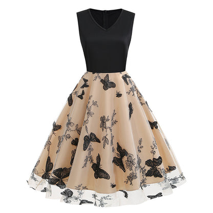 Vintage Sleeveless Butterfly Tulle Dresses