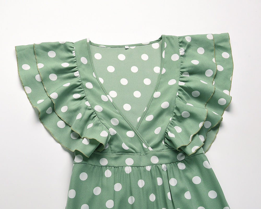 Summer Sexy Dot Print Long Summer Beach Dresses